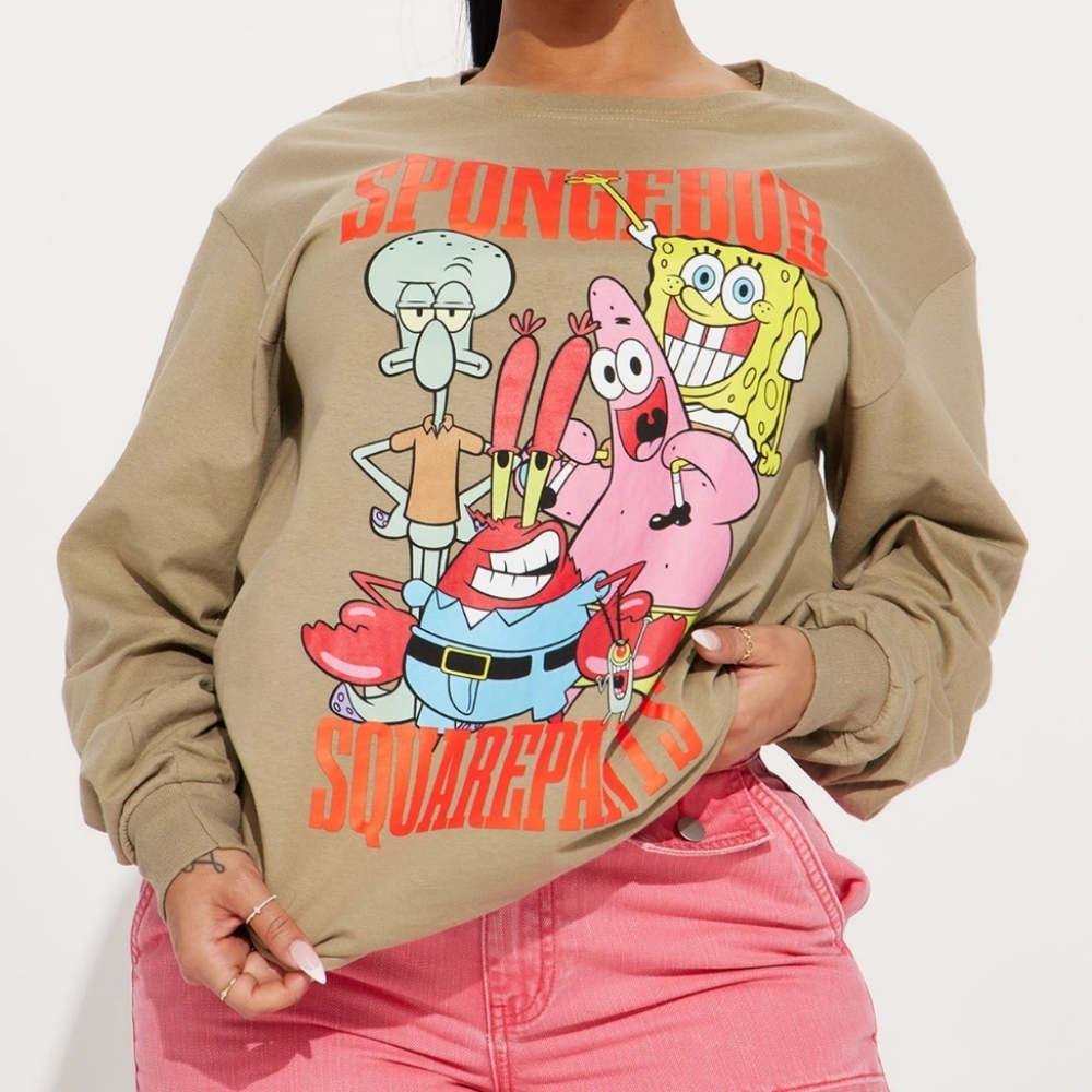 Spongebob brown long sleeve- small